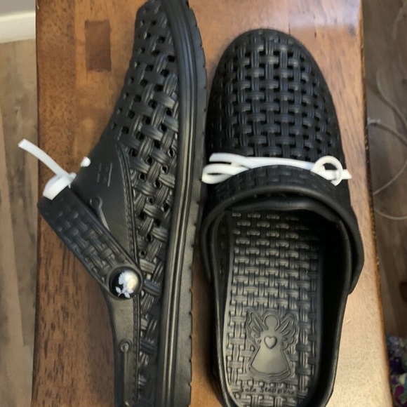 BARBARA KING SOLE STEPPERS SLIP ON GARDENING SHOES W/ INSERTS NEW M 9-10 BLACK - Picture 2 of 4